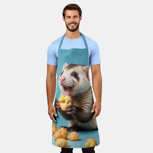 Schattigee fret eten kaas puffs schort (Gedragen)