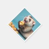 Schattigee fret eten kaas puffs servet (Hoek)