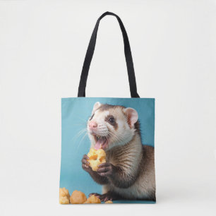 Schattigee fret eten kaas puffs tote bag