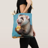 Schattigee fret eten kaas puffs tote bag (Dichtbij)