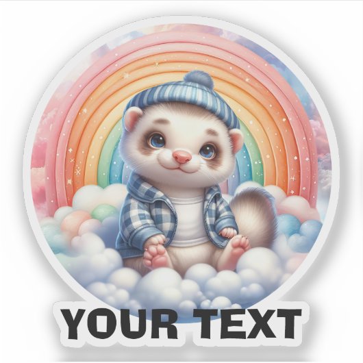 Schattigee fret zitwolken,  Sticker. Sticker (Voorkant)