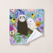 Schattigee Fretten Bloemen Bad Handdoek (Wasdoekje)