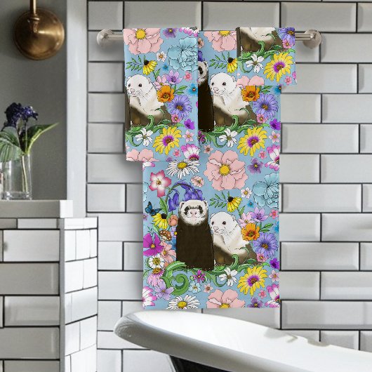 Schattigee Fretten Bloemen Bad Handdoek