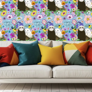 Schattigee Fretten Bloemen Behang