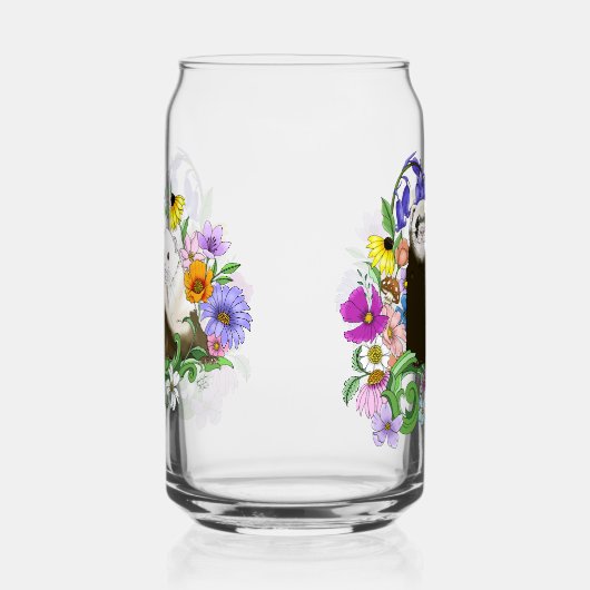 Schattigee Fretten Bloemen Blikvorm Glas (Links)