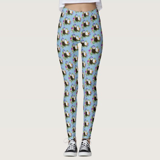 Schattigee Fretten Bloemen Leggings (Voorkant)