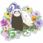 Schattigee Fretten Bloemen Sticker (Voorkant)