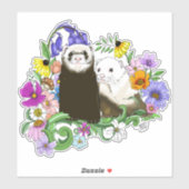 Schattigee Fretten Bloemen Sticker (Vel)