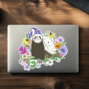 Schattigee Fretten Bloemen Sticker