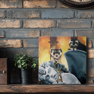 Schattigee frettensleutels Cherub Tegeltje