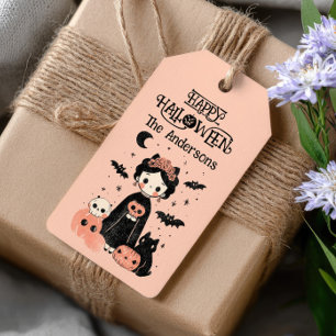 Schattigee Frida Kahlo Whimsical Pink Happy Hallow Cadeaulabel