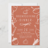 Schattigee Friendsgiving Thanksgiving Diner Pompoe Kaart (Voorkant)