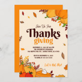 Schattigee Friendsgiving Thanksgiving gepersonalis Kaart (Voorkant / Achterkant)