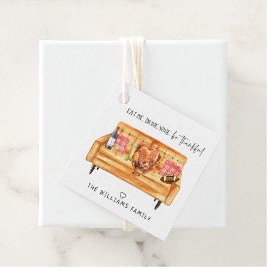 Schattigee Friendsgiving Thanksgiving Treat Bedankjes Labels (In situ)