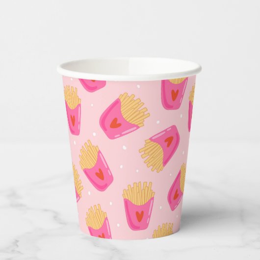 Schattigee frieten papier cup papieren bekers (Links)