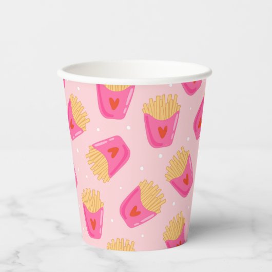 Schattigee frieten papier cup papieren bekers (Voorkant)