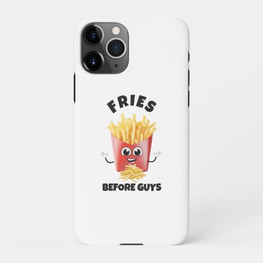 Schattigee frietjes Cartoon Hoodie & T-shirt – Gra iPhone Hoesje (Achterkant)