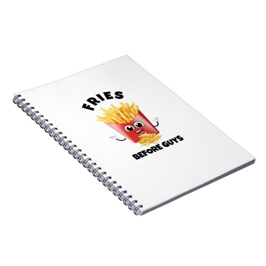 Schattigee frietjes Cartoon Hoodie & T-shirt – Gra Notitieboek (Rechterzijde)