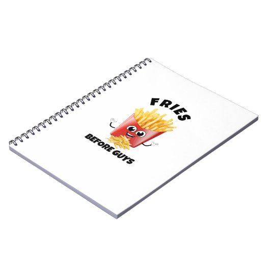 Schattigee frietjes Cartoon Hoodie & T-shirt – Gra Notitieboek (Linkerzijde)