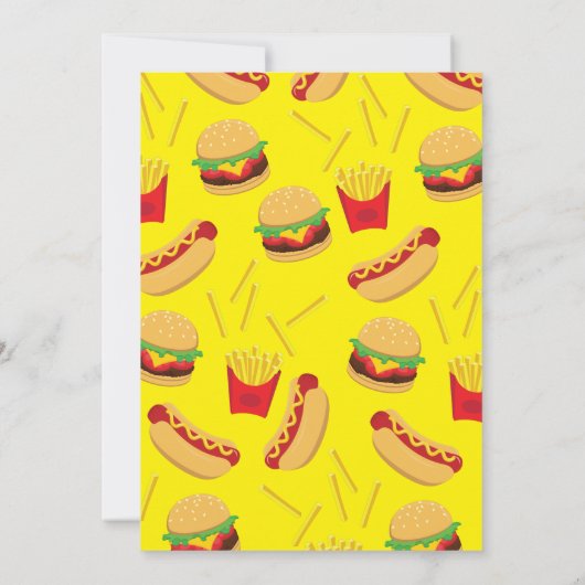 Schattigee frietjes Kind 1e verjaardagsfeest Fastf Kaart (Achterkant)