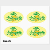 Schattigee frisse limonade woordkunst ovale sticker (Vel)