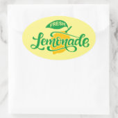 Schattigee frisse limonade woordkunst ovale sticker (Tas)