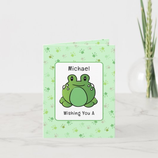 Schattigee Frog Cartoon Grappig Gezegde Froggie Ve Kaart (Voorkant)
