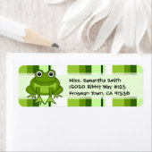 Schattigee Frog Green Stripe Retouradreslabels Etiket (Insitu)