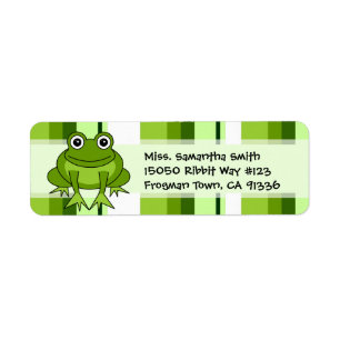Schattigee Frog Green Stripe Retouradreslabels Etiket