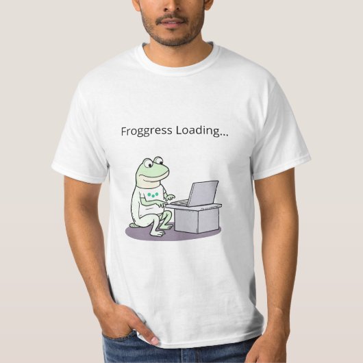 Schattigee Frog Laptop Mannen T-shirt (Voorkant)