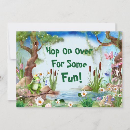 Schattigee Frog Prince verjaardagsfeestje Kaart (Voorkant)