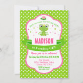 Schattigee Frog Princess uitnodiging voor een meis (Voorkant)