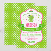 Schattigee Frog Princess uitnodiging voor een meis (Voorkant / Achterkant)