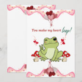 Schattigee Frog Valentijnsdag Kaart voor kinderen (Voorkant / Achterkant)