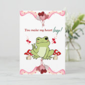 Schattigee Frog Valentijnsdag Kaart voor kinderen (Staand voorkant)