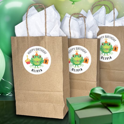 Schattigee Frog Verjaardag Classic Ronde Sticker