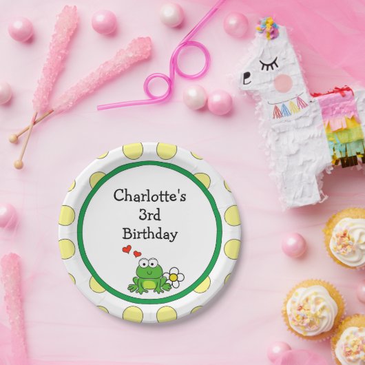 Schattigee Frog Verjaardag Party Paper Bord (Feest)