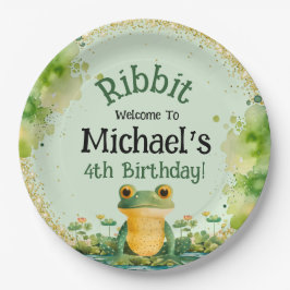 Schattigee Frog verjaardagsfeestje uitnodiging Papieren Bordje