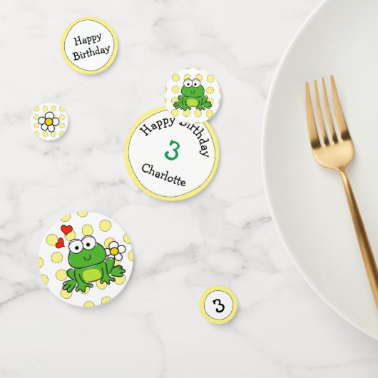 Schattigee Frog Verjaardagstafel Confetti (Groep)