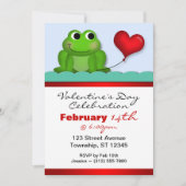 Schattigee Froggy Heart Valentijnsdag Uitnodiginge Kaart (Voorkant)