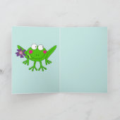 Schattigee Froggy in liefde met aangepaste tekst Kaart (Binnen)