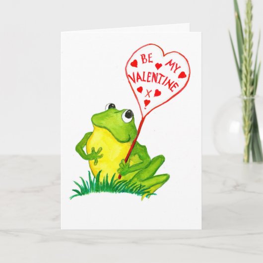 Schattigee Froggy Valentijn Kaart (Voorkant)