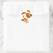 Schattigee Frolicking Cartoon Dog Sticker (Tas)