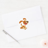 Schattigee Frolicking Cartoon Dog Sticker (Envelop)