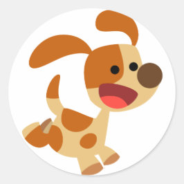 Schattigee Frolicking Cartoon Dog Sticker