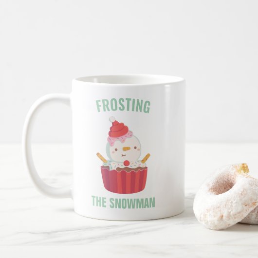 Schattigee Frosting De Sneeuwman Cupcake Doodle Koffiemok (Met donut)