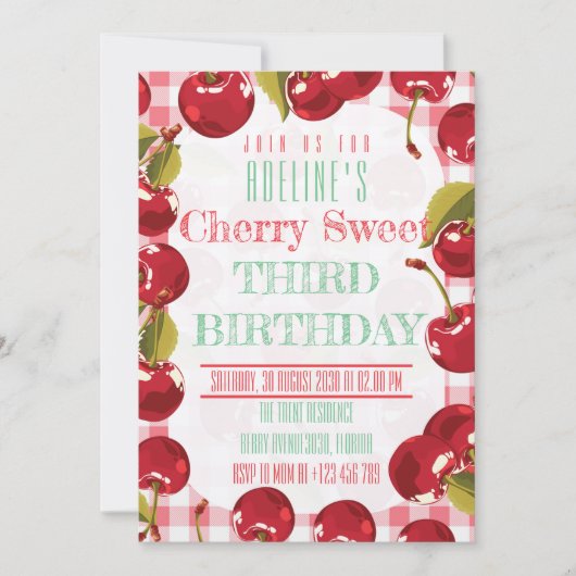 Schattigee Fruit Cherry Sweet Birthday Kaart (Voorkant)