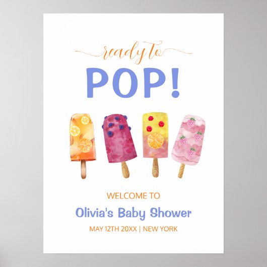 Schattigee Fruit Ice Cream Popcicle Baby shower We Poster (Voorkant)