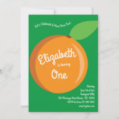 Schattigee Fruit Sinaasappels Kinder 1e Verjaardag Kaart (Voorkant)