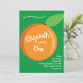 Schattigee Fruit Sinaasappels Kinder 1e Verjaardag Kaart (Staand voorkant)